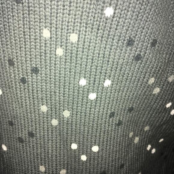 Rusty Gray-Black-White Polka Dot 100% Cotton Cardigan Sweater M - Picture 6 of 7